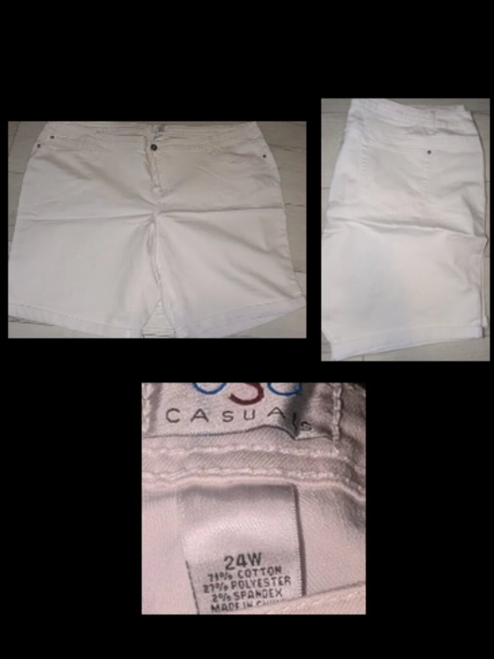 NEW OSO Casuals White Denim Plus Size Womens Shorts Size 24W